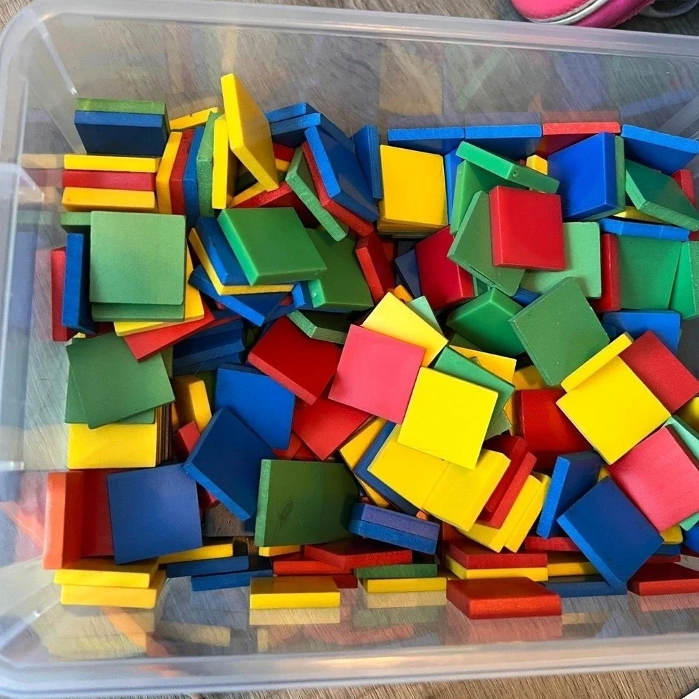 Wooden Math Manipulatives Blocks, Counting, Pattern, Sorting, Learning Classroom